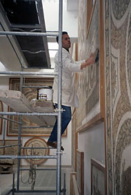 Mosaic pavements in a museum