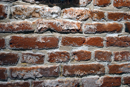 salt deposits on masonry