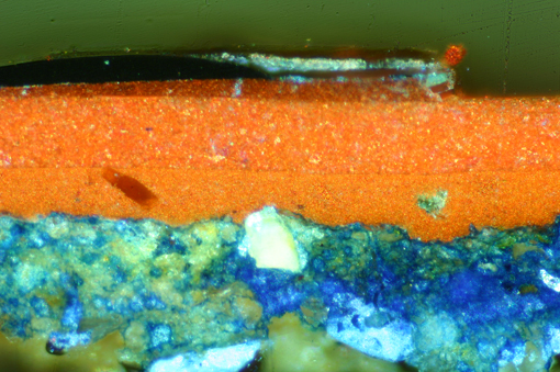 cross section of a lacquer sample