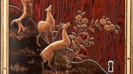 detail of lacquer panel