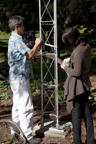 staff working on conservation of Eames House