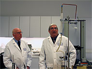 conservation scientists testing grouts