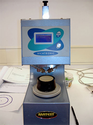 Vicat instrument in conservation laboratory