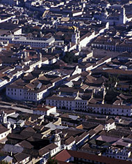 view from El Panecillo of historic center of Quito