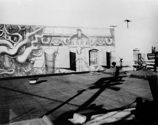 white washed part of mural