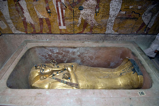 Tutankhamen's gilded-wood coffin