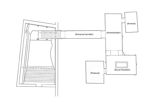 Plan of Tutankhamen's tomb