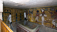 conservators working  in Tutankhamen's tomb