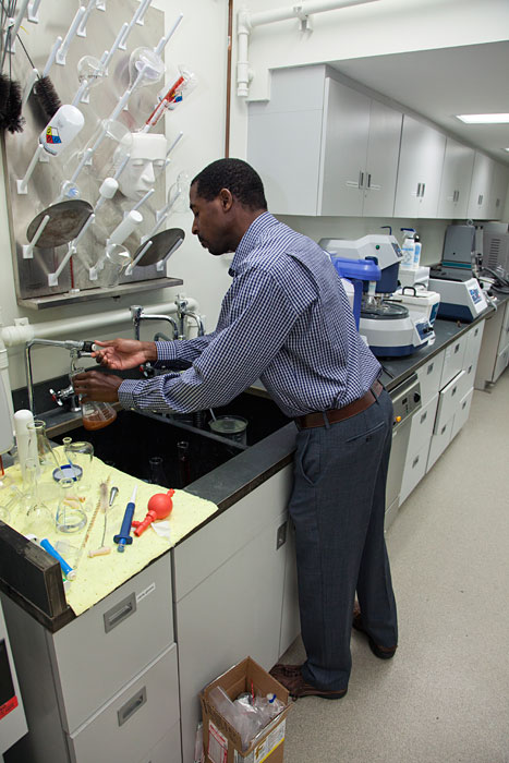preparing clay for experiments