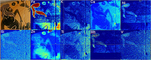 XRF images showing compositional changes