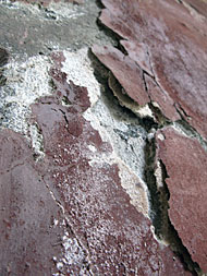 Herculaneum - detail of wall painting deterioration