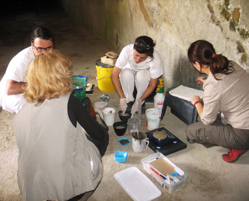 conservators at work at Herculaneum