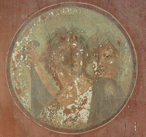 detail of wall painting deterioration