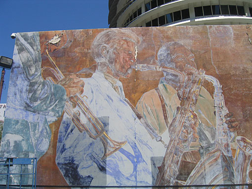 detail of  wall mural - Hollywood Jazz: 1945-1972