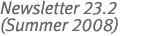 Newsletter 23.2 (Summer 2008)