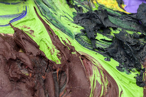 modern paints very close up