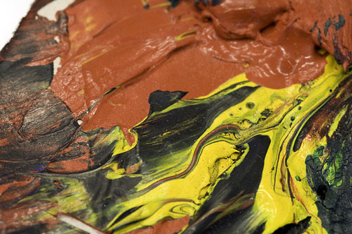 modern paints very close up