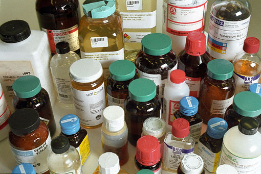 selection of chemicals used in modern paints