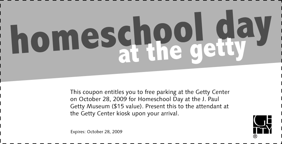 Homeschool Day Parking Coupon