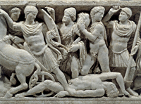 Sarcophagus with Scenes from Life of Achilles (detail) / Roman