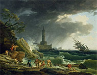 Painting: A Storm on the Mediterranean Coast, Claude-Joseph Vernet, 1767