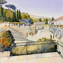 Getty Villa outdoor classical theater Getty Villa outdoor classical theater