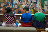 Students engage with art during a Self-Guided Visit to the Getty Center