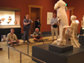 Participants sharpen their drawing skills by sketching from original works of art at the Getty Villa.