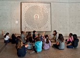 Students participate in a guided visit at the Getty Villa in Malibu.