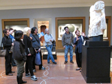 Teachers learn ways to introduce ancient art to their students at a Wednesday Teacher Workshop.