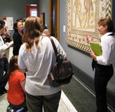 Teachers learn how to discuss ancient art with their students at a Wednesday Teacher Workshop.