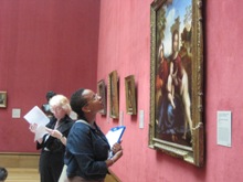 Teachers working in the galleries.
