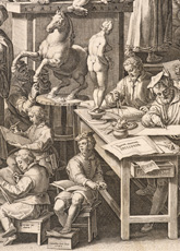 Academy of Fine Arts / Cornelis Cort after Jan van der Straet