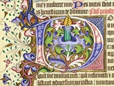 Illuminated initial D from an English book of psalms