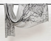 Luxurious cashmere shawl inspired by tree forms 