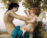 Young Girl Defending Herself Against Eros / Bouguereau