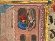 Initial A: Gillion and Marie Embrace in a Window