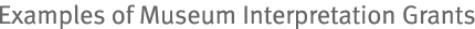 Examples of Museum Interpretation Grants