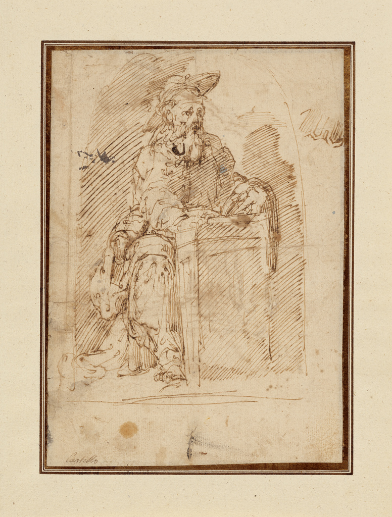 St. Jerome (recto); Kneeling Male Nude, with His Head and 