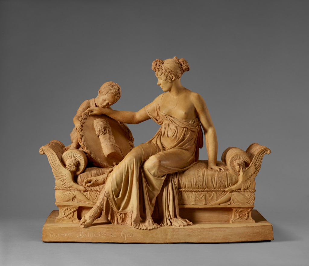 The Family of General Guillaume Philibert Duhesme (1766 - 1815); Joseph Chinard (French, 1756 - 1813); France; about 1801 - 1805; Terracotta; 56 × 34.9 × 70 cm (22 1/16 × 13 3/4 × 27 9/16 in.); 85.SC.82 No description of this image is available.