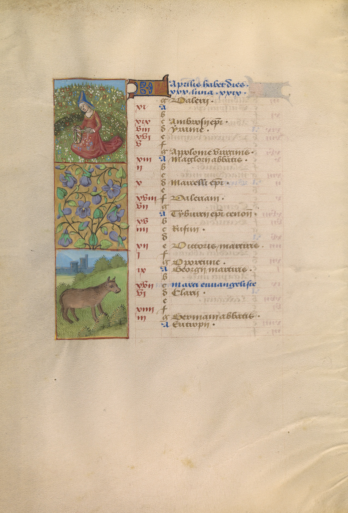 april calendar page picking flowers taurus getty museum april calendar page