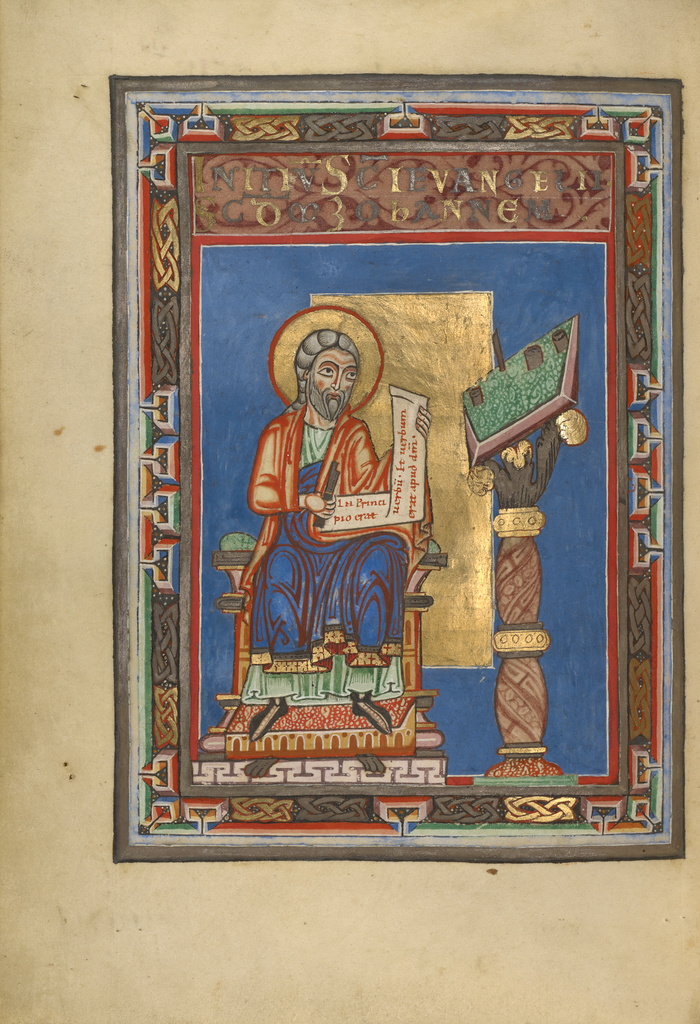 Gospel Book; Unknown; Helmarshausen, Germany; about 1120 - 1140; Tempera colors, gold, and silver on parchment bound between pasteboard covered with brown calf; Leaf: 22.9 × 16.5 cm (9 × 6 1/2 in.); Ms. Ludwig II 3 No description of this image is available.