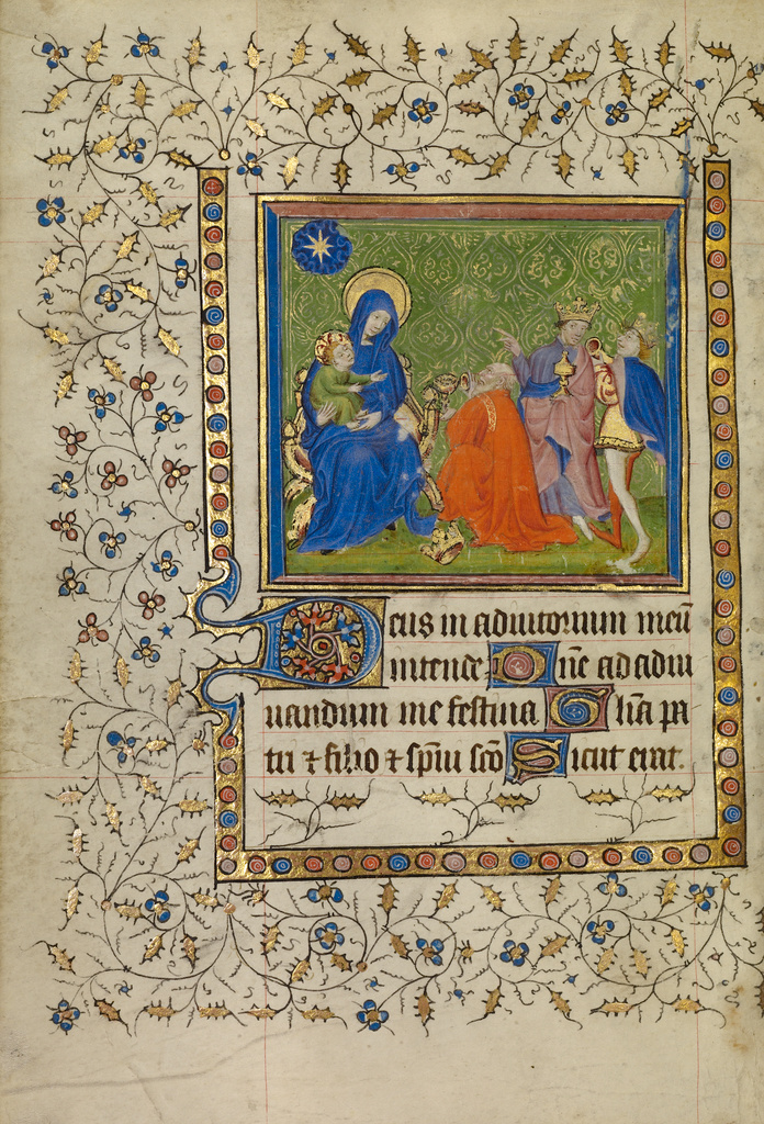 The Adoration of the Magi; Unknown; about 1400–1410; Tempera colors, gold leaf, gold paint, and ink on parchment; Leaf: 18.9 × 13.2 cm (7 7/16 × 5 3/16 in.); Ms. Ludwig IX 4 (83.ML.100), fol. 49v; Rights Statement: No Copyright - United States The Adoration of the Magi; Unknown; about 1400–1410; Tempera colors, gold leaf, gold paint, and ink on parchment; Leaf: 18.9 × 13.2 cm (7 7/16 × 5 3/16 in.); Ms. Ludwig IX 4 (83.ML.100), fol. 49v; Rights Statement: No Copyright - United States