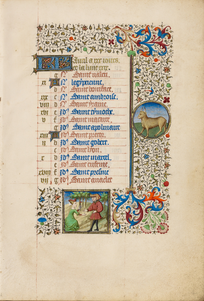 april calendar page picking flowers taurus getty museum april calendar page