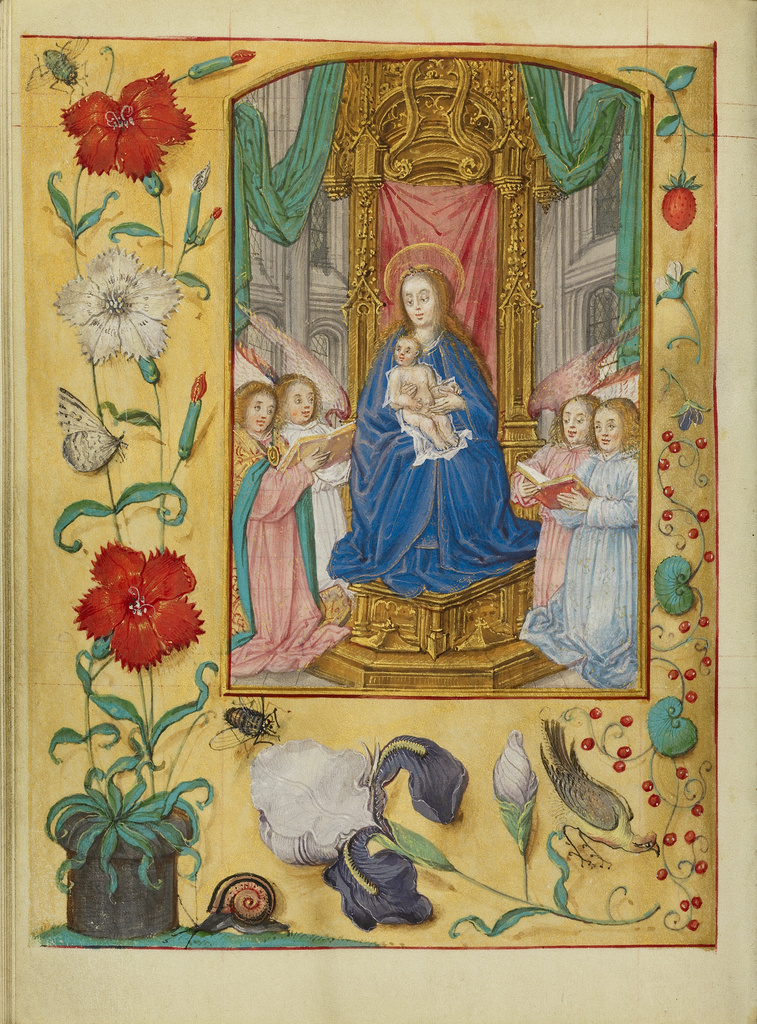 Book of Hours; Workshop of Gerard Horenbout (Flemish, 1465 - 1541); Cologne (written), Germany; about 1500; Tempera colors and gold paint on parchment bound between pasteboard covered with modern white parchment; Leaf: 15.2 × 11.1 cm (6 × 4 3/8 in.); Ms. Ludwig IX 17 No description of this image is available.