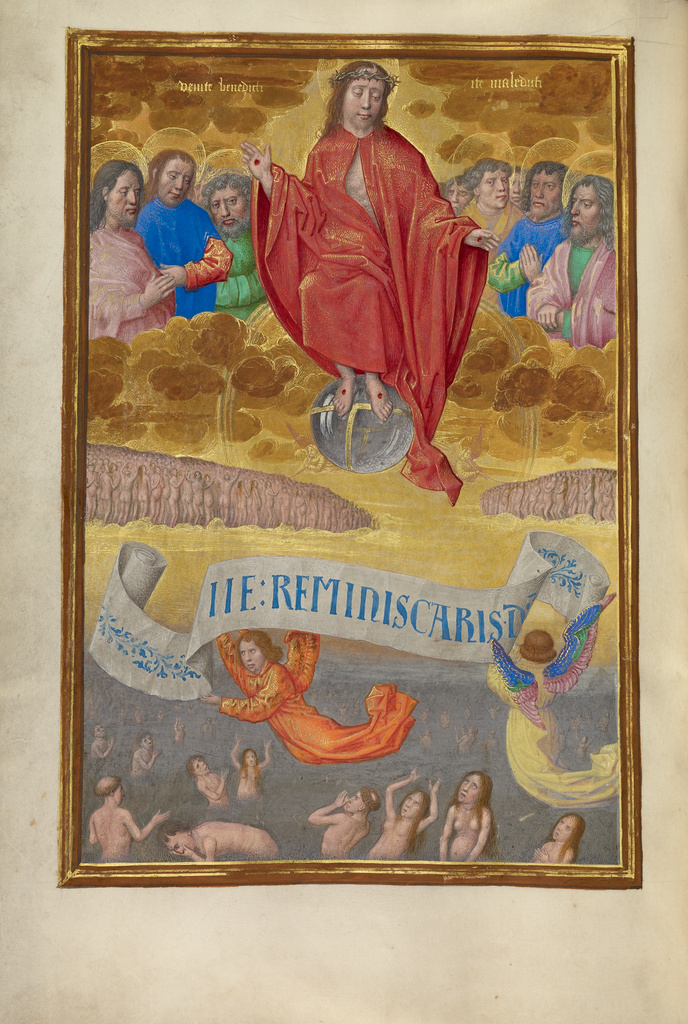 The Last Judgment; Workshop of Master of the First Prayer Book of Maximilian (Flemish, active about 1475 - 1515); about 1510 - 1520; Tempera colors, gold, and ink on parchment; Leaf: 23.2 × 16.7 cm (9 1/8 × 6 9/16 in.); Ms. Ludwig IX 18 (83.ML.114), fol. 165v; Rights Statement: No Copyright - United States The Last Judgment; Workshop of Master of the First Prayer Book of Maximilian (Flemish, active about 1475 - 1515); about 1510 - 1520; Tempera colors, gold, and ink on parchment; Leaf: 23.2 × 16.7 cm (9 1/8 × 6 9/16 in.); Ms. Ludwig IX 18 (83.ML.114), fol. 165v; Rights Statement: No Copyright - United States
