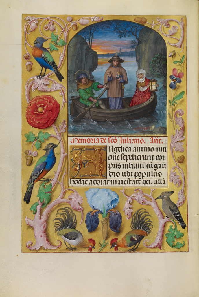 Saint Julianus and his Wife; Master of James IV of Scotland (Flemish, before 1465 - about 1541); about 1510 - 1520; Tempera colors, gold, and ink on parchment; Leaf: 23.2 × 16.7 cm (9 1/8 × 6 9/16 in.); Ms. Ludwig IX 18 (83.ML.114), fol. 256v; Rights Statement: No Copyright - United States Saint Julianus and his Wife; Master of James IV of Scotland (Flemish, before 1465 - about 1541); about 1510 - 1520; Tempera colors, gold, and ink on parchment; Leaf: 23.2 × 16.7 cm (9 1/8 × 6 9/16 in.); Ms. Ludwig IX 18 (83.ML.114), fol. 256v; Rights Statement: No Copyright - United States