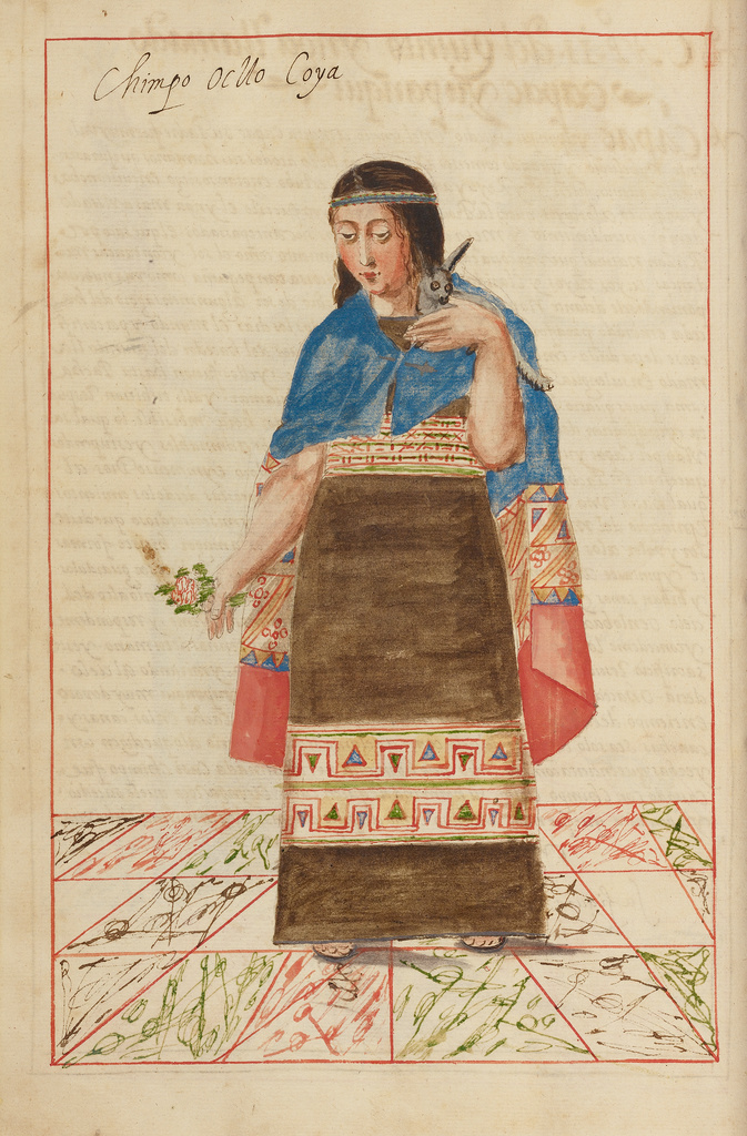 Chimpo Ocllo; Unknown; completed in 1616; Ms. Ludwig XIII 16 (83.MP.159), fol. 31v; Rights Statement: No Copyright - United States Chimpo Ocllo; Unknown; completed in 1616; Ms. Ludwig XIII 16 (83.MP.159), fol. 31v; Rights Statement: No Copyright - United States