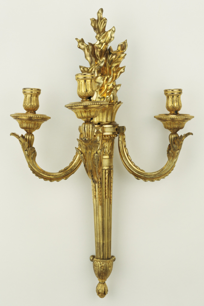 Pair of Wall Lights; Attributed to Jean-Louis Prieur (French, active 1765 - 1785); about 1775; Gilt bronze; 74.DF.3 No description of this image is available.