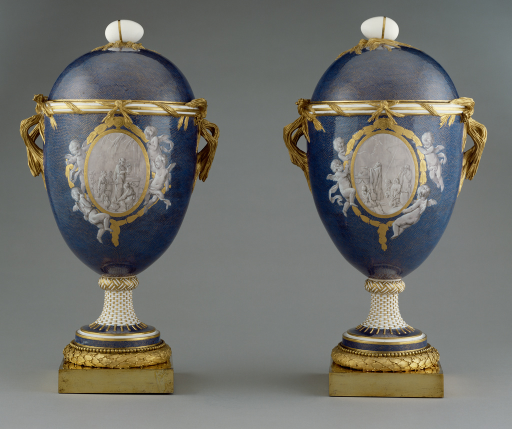 Lidded vase (with reserve scene of a male figure) (Getty Museum)